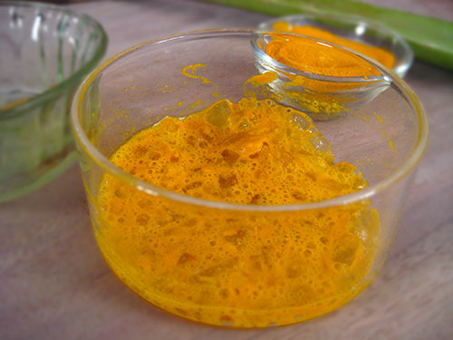 Combination of aloe vera gel and turmeric